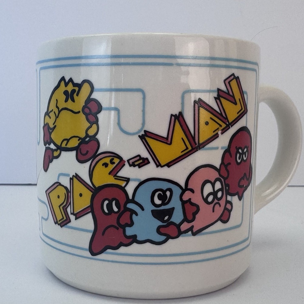 Vintage - PAC-MAN Coffee Cup Collectible -  1980s  - Grindley England